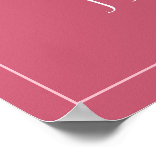 Minimale Magenta roze het Welkome Teken van het Bi Poster (Hoek)