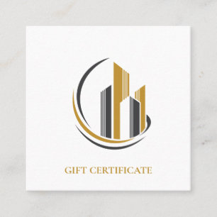 Minimale makelaar cadeaubon vierkante visitekaartje
