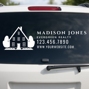 Minimale makelaar landelijke huis auto raamsticker