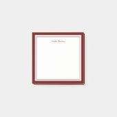 Minimale Manuscript Maron Two Border Monogram Post-it® Notes (Voorkant)