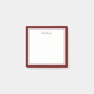 Minimale Manuscript Maron Two Border Monogram Post-it® Notes