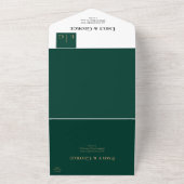 Minimale maragale groene monogram legant bruilding all in one uitnodiging (Buitenkant)