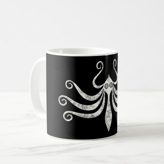 Minimale mariene stijl Minoan Octopus (noodsituati Koffiemok (Voorkant links)