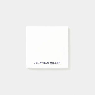 Minimale marine en witte monogram 3x3 post-it® notes