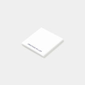 Minimale marine en witte monogram 3x3 post-it® notes (Schuin)