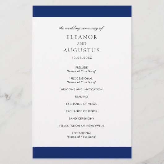 Minimale marineblauw-legant budget weddenschap pro flyer (Voorkant)