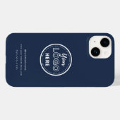 Minimale marineblauw Logo met professionele merken Case-Mate iPhone Case (Achterkant (horizontaal))