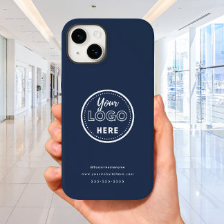 Minimale marineblauw Logo met professionele merken iPhone 14 Hoesje