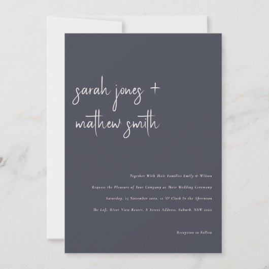 Minimale marinesluiting in zwart Script Typografie Kaart (Voorkant)