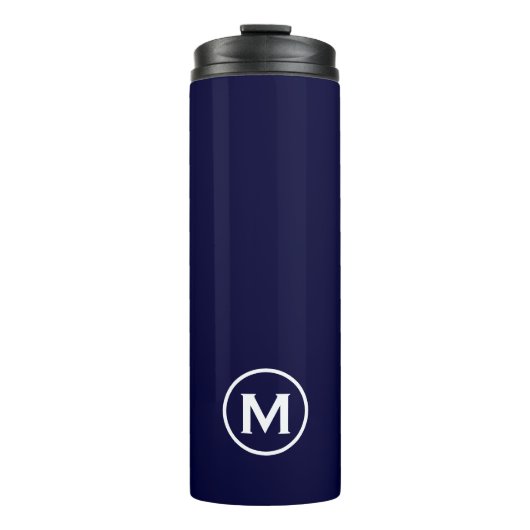 Minimale marinespoor White Monogram Thermosbeker (Voorkant)
