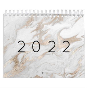 Minimale marmer White Grey Silver Roos Gold 202 Ca Kalender