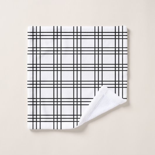 Minimale maten zwart-wit Matig speldenartan Bad Handdoek (Wasdoekje)