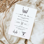 Minimale, met de hand getrokken lingerie douche kaart