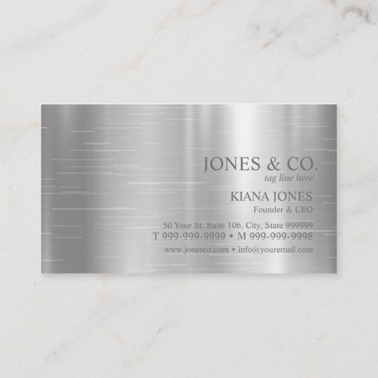 Minimale metalen schijf en Folie Silver Std ID791 Visitekaartje (Achterkant)