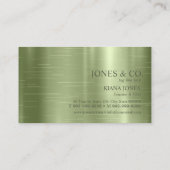 Minimale metalen tinten en Folie Olive Green Std I Visitekaartje (Achterkant)