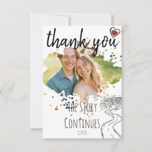 Minimale Micro Courthouse Elopement Moderne bruilo Bedankkaart