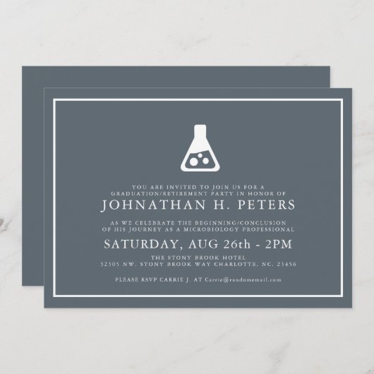 Minimale microbiologie-Afstuderen|Uitnodiging tot Kaart (Voorkant / Achterkant)