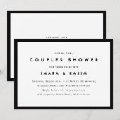 Minimale Mid Century Retro Black Couples Douche Kaart (Voorkant / Achterkant)