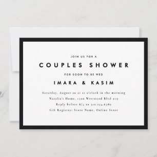 Minimale Mid Century Retro Black Couples Douche Kaart