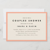 Minimale Mid Century Retro Perzik Paren Douche Kaart (Voorkant)