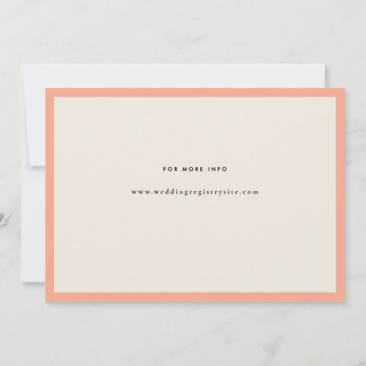 Minimale Mid Century Retro Perzik Paren Douche Kaart (Achterkant)