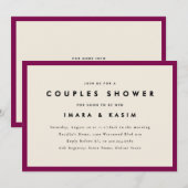 Minimale Mid Century Retro Plum Paren Douche Kaart (Voorkant / Achterkant)