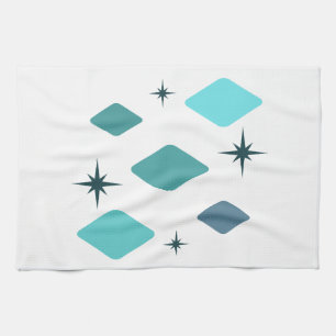 Minimale Mid Mod Diamonds Turquoise Theedoek