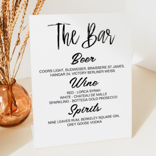 Minimale minimale zwarte, eenvoudige witte platte reclamebord met voetstuk