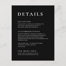 Minimale minimalistisch zwart-wit en modern 2 informatiekaartje