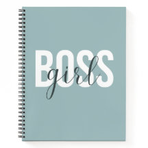 Minimale Mint Boss Girl Notitieboek Cover