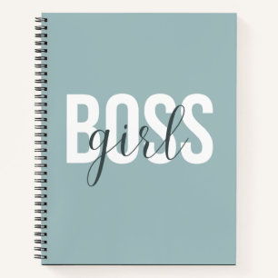 Minimale Mint Boss Girl Notitieboek Cover