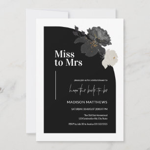 Minimale Miss halve Arch voor Mrs Black Floral Bri Kaart
