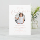 Minimale Miss Onederful 1ste verjaardag Kaart (Staand voorkant)