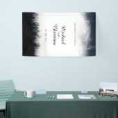 Minimale mistige sparren bos natuur bruiloft spandoek (Beurs)
