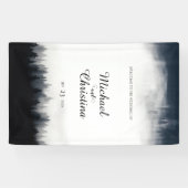 Minimale mistige sparren bos natuur bruiloft spandoek (Horizontaal)