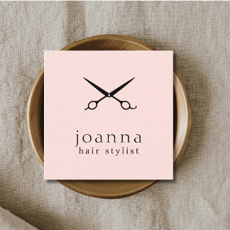 Minimale Misty Rose Zwarte Schaar Kapper  Vierkante Visitekaartje