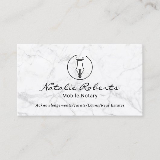 Minimale mobiele service Nib Marmer Visitekaartje (Voorkant)