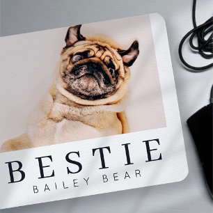 Minimale Modern Chic Pet Bestie BFF Foto Muismat