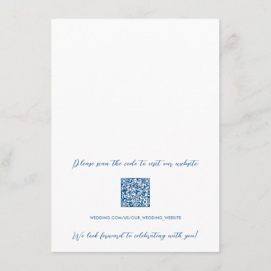 Minimale Modern Navy Blue Hotel en Weekend Eveneme Informatiekaartje (Achterkant)