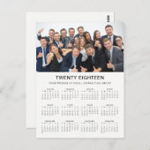 Minimale moderne | 2018 Fotokalender bedrijf Briefkaart (Voorkant / Achterkant)
