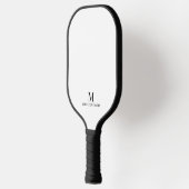 Minimale Moderne Aangepaste Monogram Naam Zwart-wi Pickleball Paddle (Links)
