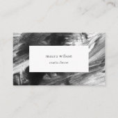 Minimale moderne Abstracte zwart-witverf Visitekaartje (Voorkant)