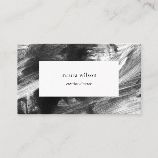 Minimale moderne Abstracte zwart-witverf Visitekaartje (Voorkant)