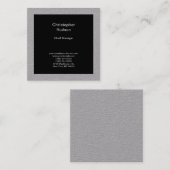 Minimale moderne Abstracte zwarte grijs Vierkante Visitekaartje (Voorkant / Achterkant)