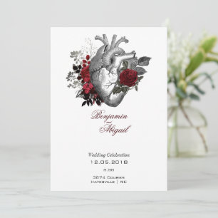 Minimale moderne anatomie-gothic Heart Floral Kaart