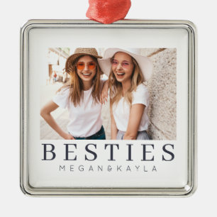 Minimale Moderne Best Friends BFF Foto Metalen Ornament