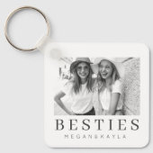 Minimale Moderne Best Friends BFF Foto Sleutelhanger (Voorkant)