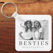Minimale Moderne Best Friends BFF Foto Sleutelhanger (Voorkant)