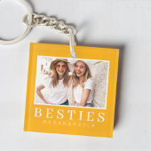 Minimale Moderne Best Friends BFF Foto Sleutelhanger