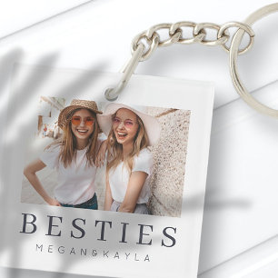 Minimale Moderne Best Friends BFF Foto Sleutelhanger